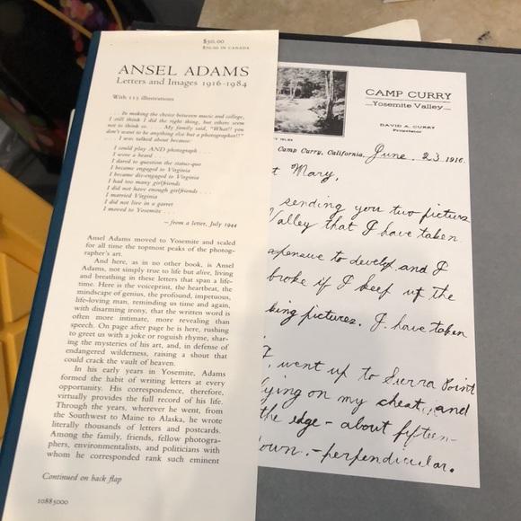 Ansel Adams First Edition Coffee Table Book 1988 letters and photos photography - Picture 3 of 8